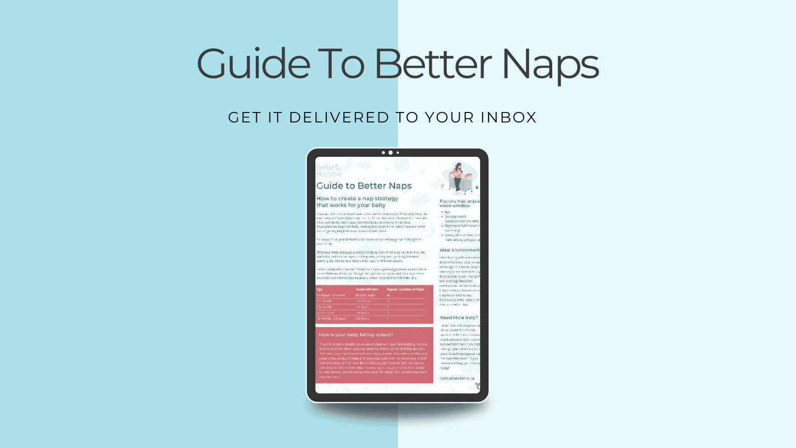 Guide To Better Napping - Help for you and your baby